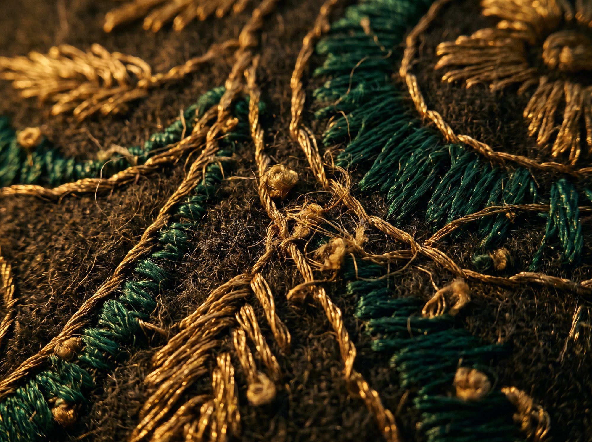 Detail of natural fibre and dye craftsmanship